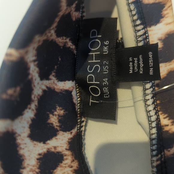 Topshop Brown Leopard Print Leggings - Size 2 NWT - Picture 4 of 5